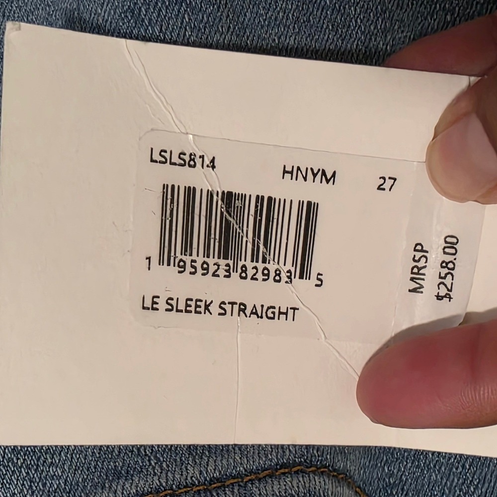 FRAME Le Sleek Straight Jeans Womens 27 Light Blue High Rise Denim Honeymoon NEW - Picture 5 of 7
